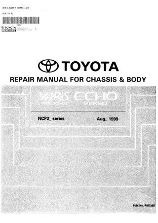 1999 Toyota Yaris Verso  Echo Verso Service Repair Manual