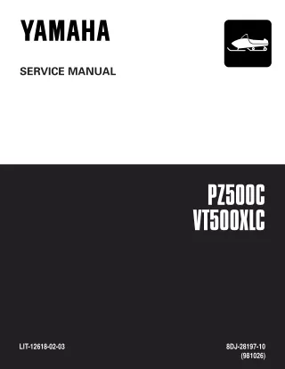 1999 Yamaha Snowmobile VT500XLC Venture 500 XL Service Repair Manual