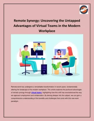 Remote Synergy_Uncovering the Untapped Advantages of Virtual Teams in the Modern Workplace