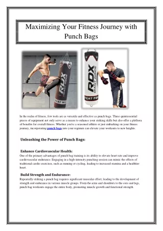 Maximizing Your Fitness Journey with Punch Bags