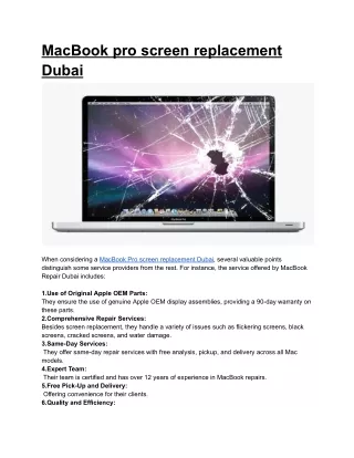 MacBook pro screen replacement Dubai