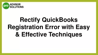 Quick Way To Fix QuickBooks Registration Error