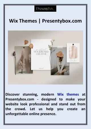 Wix Themes  Presentybox.com