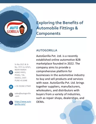 Exploring the Benefits of Automobile Fittings