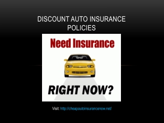 Discount Auto Insurance Policies