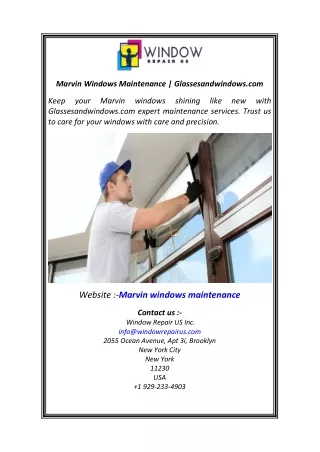 Marvin Windows Maintenance  Glassesandwindows.com