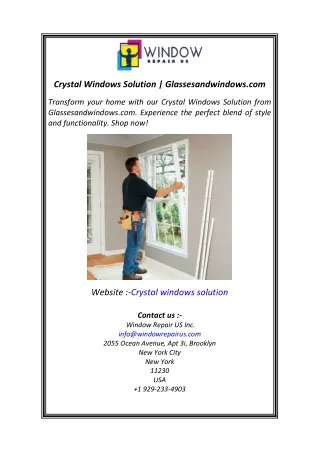 Crystal Windows Solution  Glassesandwindows.com