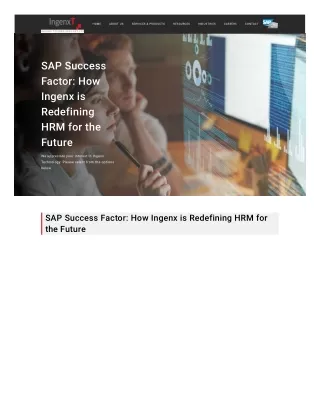 SAP Success Factor How Ingenx is Redefining HRM for the Future