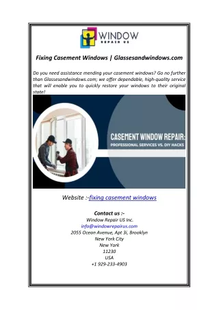 Fixing Casement Windows  Glassesandwindows.com