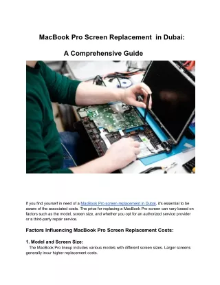MacBook Pro Screen Replacement in Dubai