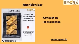 Nutrition bars ppt