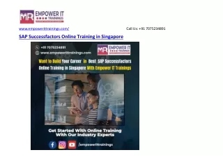 Best SAP Successfactors Online Training in Singapore