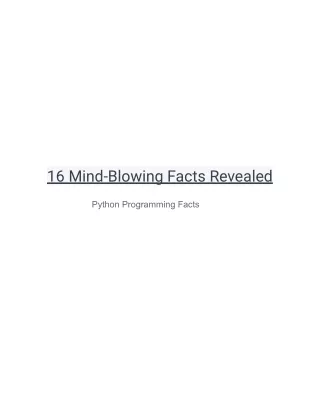 Interesting Python Facts