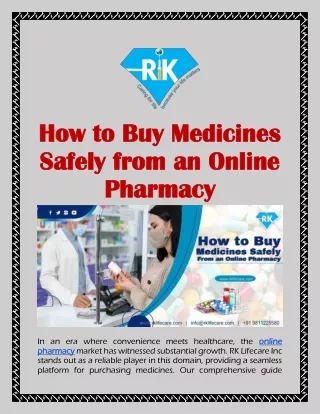 How to Buy Medicines Safely from an Online Pharmacy