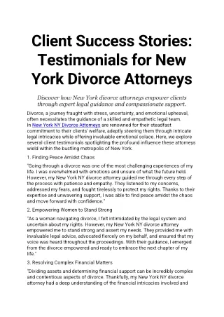 New York NY Divorce Attorneys