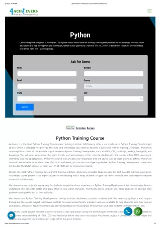 Best python course - 4achievers