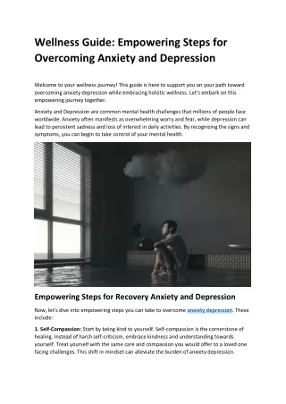 Wellness Guide for Overcoming Anxiety and Depression