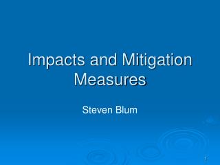 Impacts and Mitigation Measures