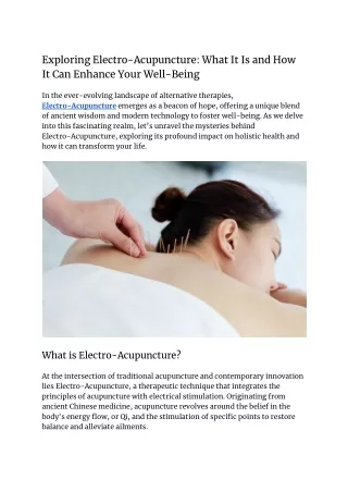 Exploring Electro-Acupuncture_ What It Is and How It Can Enhance Your Well-Being