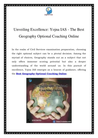 Best Geography Optional Coaching Online Call-8595390705