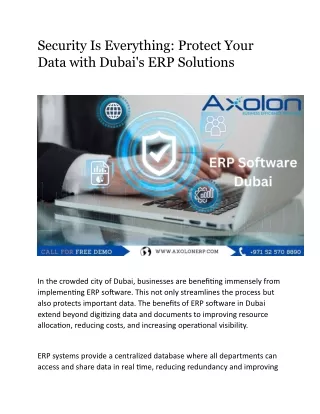 Security Is Everything  Protect Your Data with Dubai's ERP Solutions