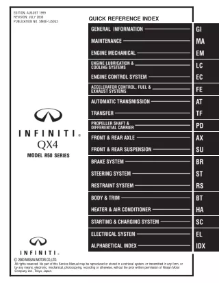 2000 Infiniti QX4 Service Repair Manual