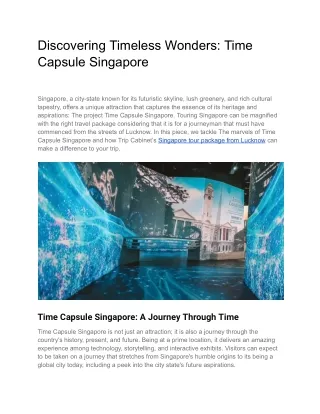 Discovering Timeless Wonders_ Time Capsule Singapore