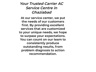 Expert Solutions for Your Cooling Needs Carrier AC Service Centre in Ghaziabad