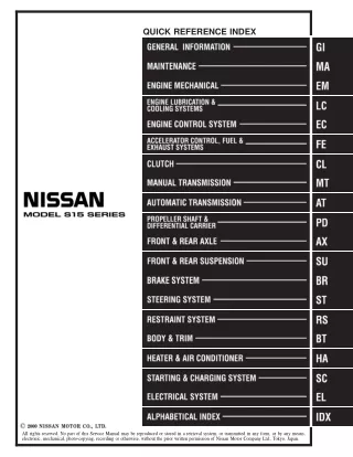 2000 Nissan 200SX Service Repair Manual