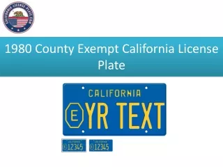 1980 County Exempt California License Plate