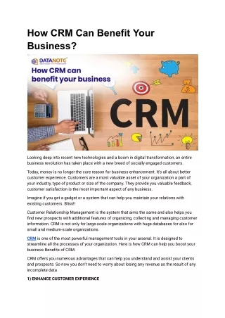 How CRM Can Benefit Your Business