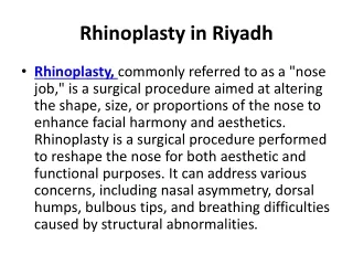 Rhinoplasty in Riyadh