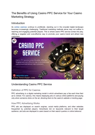 Casino ppc Service