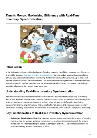 Time is Money Maximizing Efficiency with Real-Time Inventory Synchronization