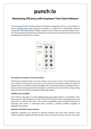 Maximizing Efficiency with Employee Time Clock Software