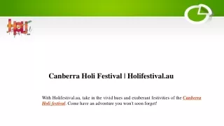 Canberra Holi Festival  Holifestival.au