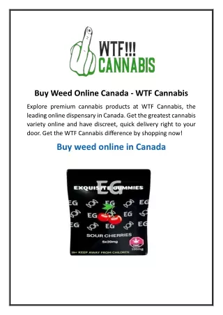 Buy Weed Online In Canada  WTF Cannabis