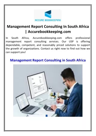 Management Report Consulting In South Africa | Accurebookkeeping.com