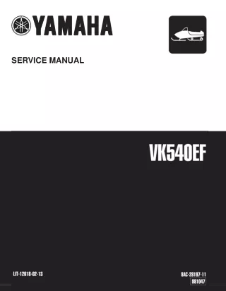 2002 Yamaha VK540EG VK540III Snowmobile Service Repair Manual