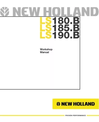 New Holland LS185.B Skid Steer Loader Service Repair Manual