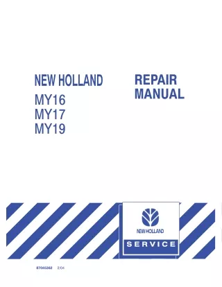 New Holland MY17 Riding Mower Service Repair Manual