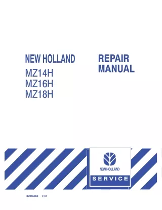 New Holland MZ14H Zero Turn Lawn Mower Service Repair Manual