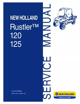 New Holland Rustler 120 Service Repair Manual