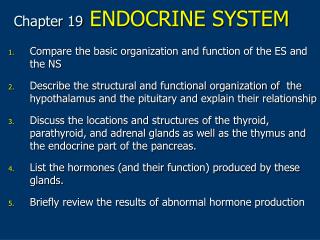 Chapter 19 ENDOCRINE SYSTEM