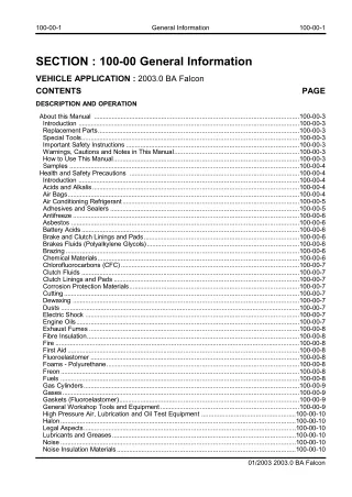 2003 Ford BA Falcon Service Repair Manual