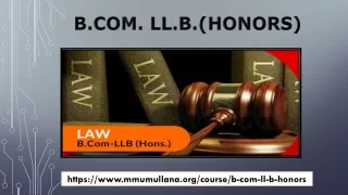 B.COM. LL.B.(HONORS)