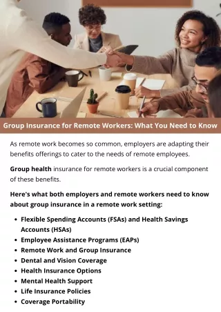 Group Insurance for Remote Workers: What You Need to Know