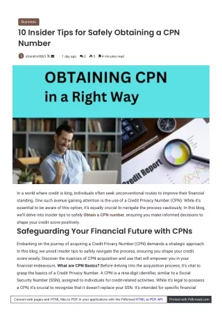 Tips for Safely Obtaining a CPN Number