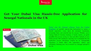 Dubai visa for Senegal citizens from the United Kingdom