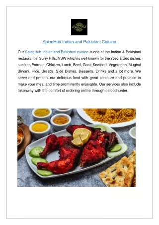 Flat $5 Off SpiceHub Indian and Pakistani cuisine Surry Hills